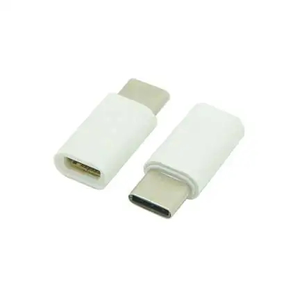 Présentation Adaptateur Charge et Synchro Micro USB (Fem) vers USB-C (Mâle) Blanc