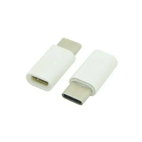 Adaptateur Charge et Synchro Micro USB (Fem) vers USB-C (Mâle) Blanc