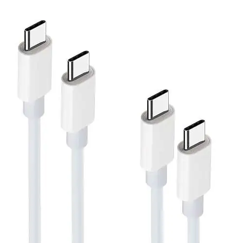 MaXlife Lot 2 Câbles USB-C vers USB-C 100W (1m+2m) Blanc