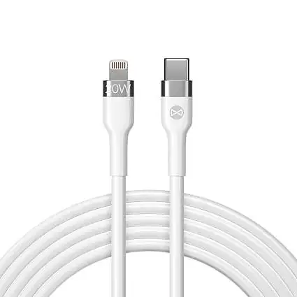 Présentation Câble USB-C vers Lightning Forever Certifié 3A 20W 2m Blanc