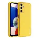 Présentation Coque Éco Cuir Summer Samsung Galaxy A14, Inserts Metal, Jaune