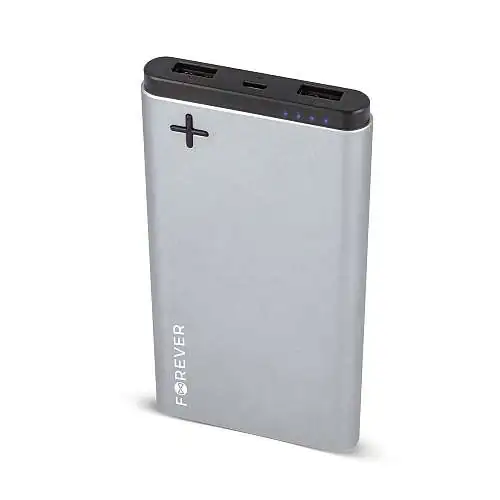 Forever Batterie Externe 10000 mAh Double Sortie USB Output 2A Grise