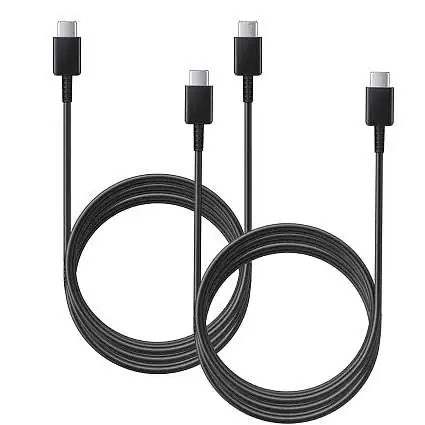 Présentation Samsung Câble Original USB-C vers USB-C 180 cm 3A EP-DW767JBE Noir (x2)
