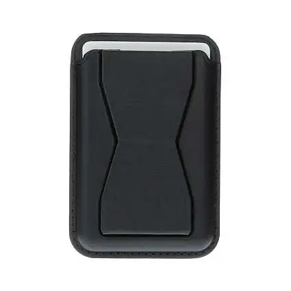 Présentation Porte Carte Universel avec Support Aimanté pour SmartPhone - Eco-Cuir Noir