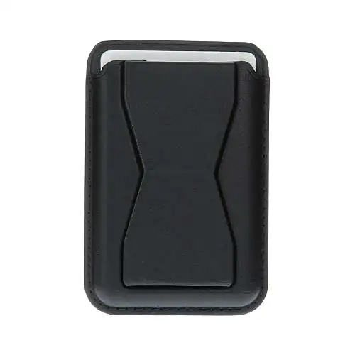 Porte Carte Universel avec Support Aimanté pour SmartPhone - Eco-Cuir Noir