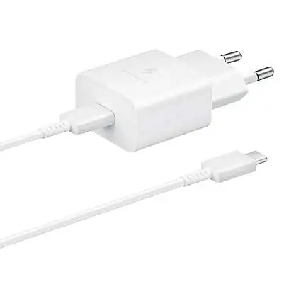 Présentation Samsung Chargeur Original Ultra Rapide 15W + Câble USB-C EP-T1510 Blanc