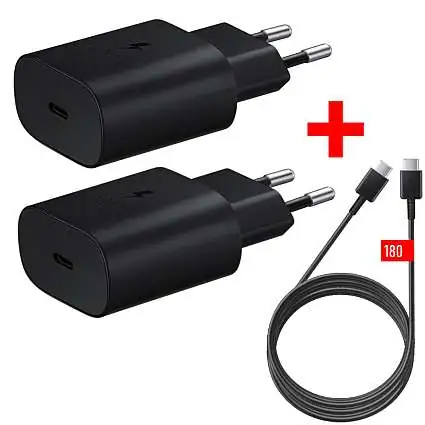 Présentation Samsung Pack 2 Chargeurs Ultra Rapide 25W + 1 Câble 1,80m Noir