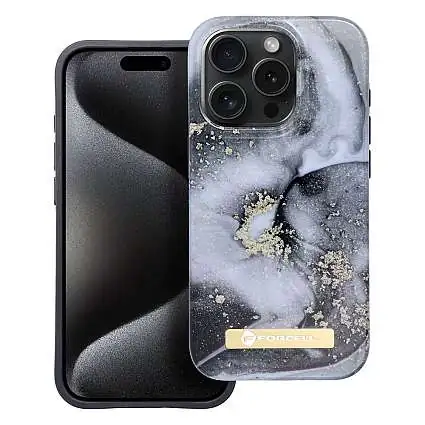 Présentation Coque Forcell pour iPhone 15 Plus impression 4D Exclusive Marble Mist MagSafe®