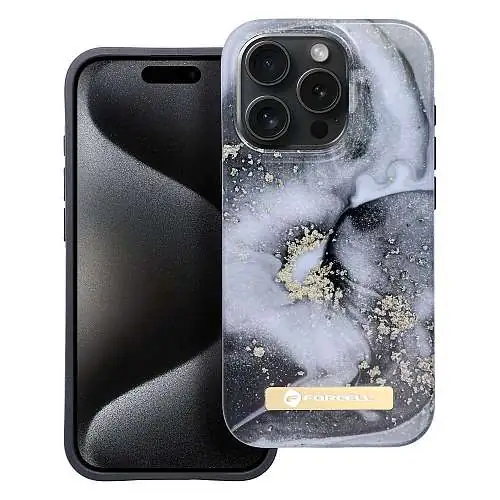 Coque Forcell pour iPhone 15 Plus impression 4D Exclusive Marble Mist MagSafe®