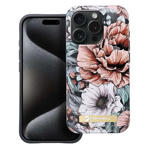 Coque Forcell pour iPhone 15 Plus impression 4D Exclusive Bloom Blush MagSafe®