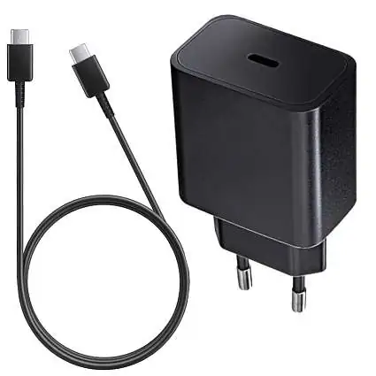 Présentation Lot Chargeur Rapide 25W + Câble USB-C 1m QC 4.0 Noir