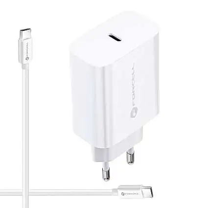 Présentation Chargeur Rapide Forcell 25W AFC + Câble USB-C 2m Standards PD 3.0, QC 4.0, Vooc