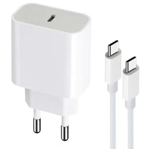 Chargeur Rapide maXlife 20W + Câble USB-C PD 3.0 Blanc