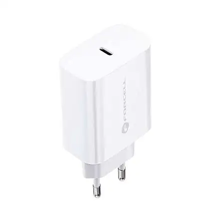 Présentation Chargeur Rapide 25W Forcell AFC USB-C PD et QC 4.0 Blanc
