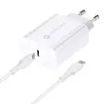 Présentation Chargeur Rapide 25W Forcell AFC + Câble USB-C PD et QC 4.0 Blanc
