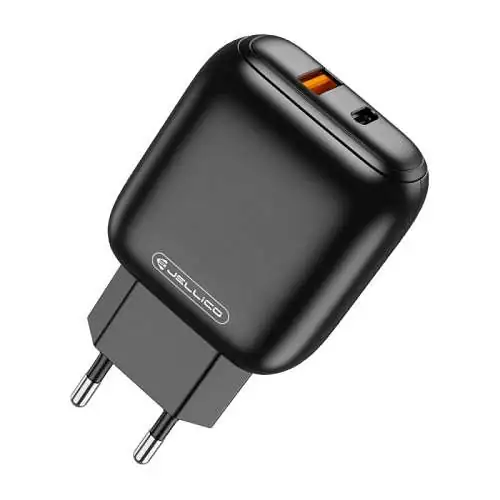 Chargeur Rapide 20W USB + USB-C PD + QC 3.0 Noir