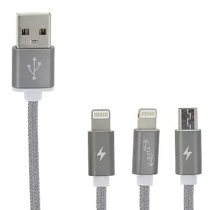 Présentation Devia Câble USB vers Micro-USB et Lightning Nylon 120 cm Argent