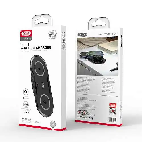 Chargeur Rapide Sans Fil Double Pad 20W Qi, Induction, Noir