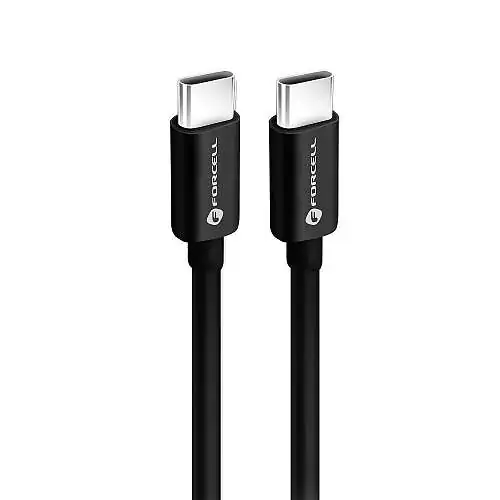 Câble ForCell Court USB-C vers USB-C, 25 cm, PD, QC4.0 & SuperVooc 60W Noir