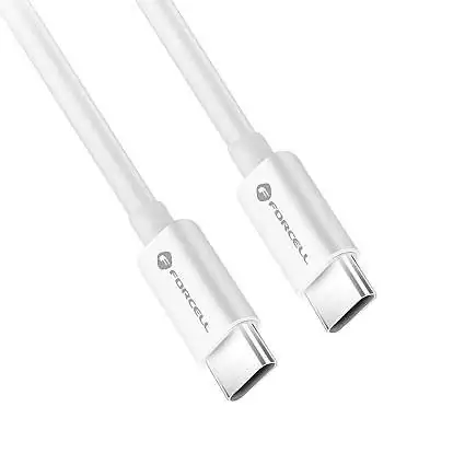 Présentation ForCell Câble Court USB-C vers USB-C, 25 cm, PD, QC4.0 & SuperVooc 60W Blanc