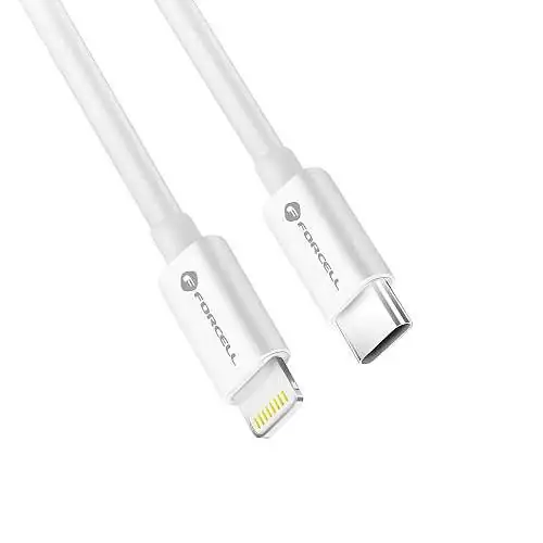 ForCell Câble USB-C vers Lightning® 8-Pin Mfi PD 30W 100 cm Blanc