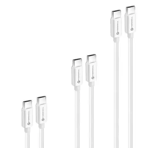 ForCell Lot 3 Câbles USB-C vers USB-C - 0,25m +1m +2m - 60W QC PD SuperVooc