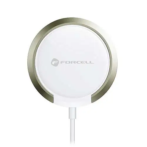 Chargeur Forcell Magnétique Rapide 15W avec Support Ultra Léger Blanc