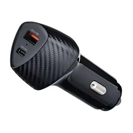 Présentation Chargeur voiture FORCELL F-ENERGY Carbon USB-C + USB-A 38W PD