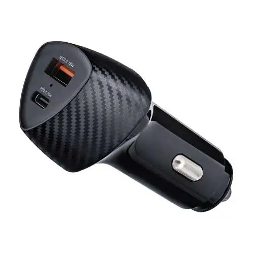 Chargeur voiture FORCELL F-ENERGY Carbon USB-C + USB-A 38W PD