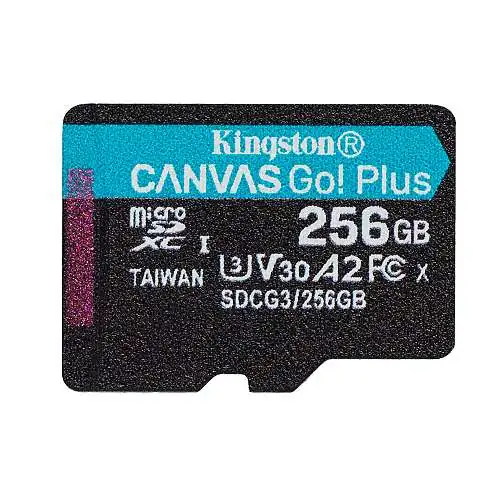 Carte mémoire microSDXC Kingston Canvas Go! Plus 256Go cl. 10 + adaptateur