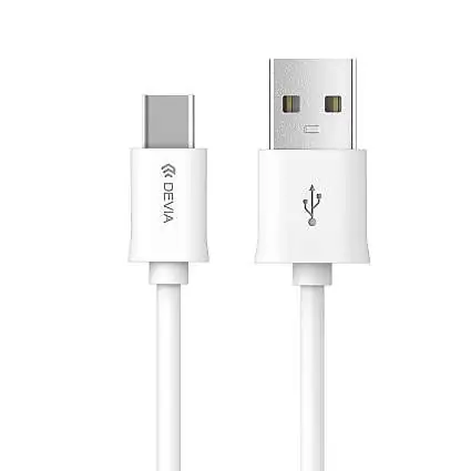 Présentation Devia Câble Premium USB vers USB-C Certifié Charge Rapide 2A Blanc
