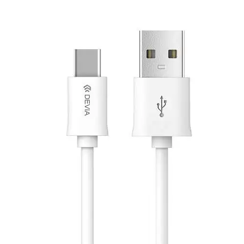 Devia Câble Premium USB vers USB-C Certifié Charge Rapide 2A Blanc