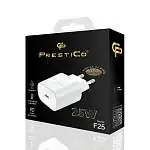 Présentation Chargeur USB-C PRESTICO F25 25W Power Delivery blanc