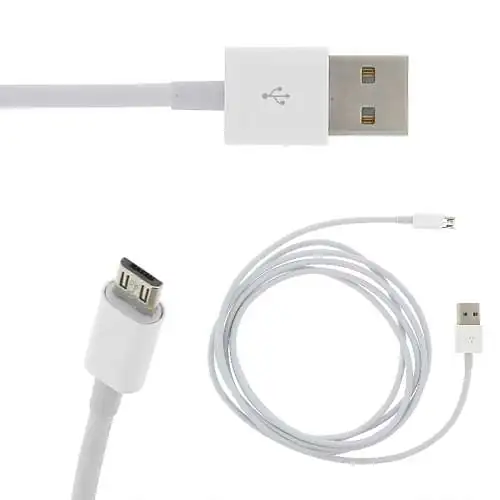 Câble USB vers Micro USB 2m Charge et Synchronisation Blanc