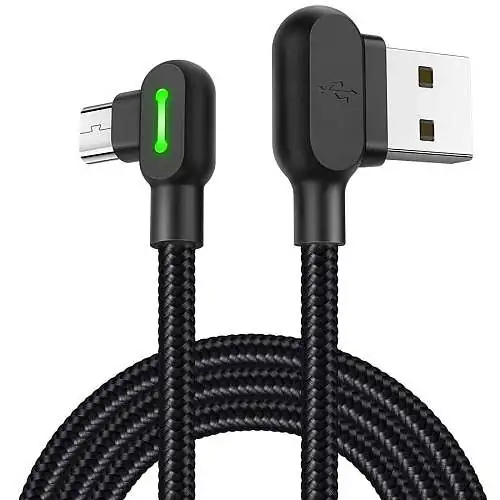 McDodo Câble USB vers Micro-USB Renforcé et Coudé 90° 180 cm Noir