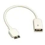 Présentation Câble OTG (Fem) vers Micro-USB v3.0 (Mâle) On The Go Blanc