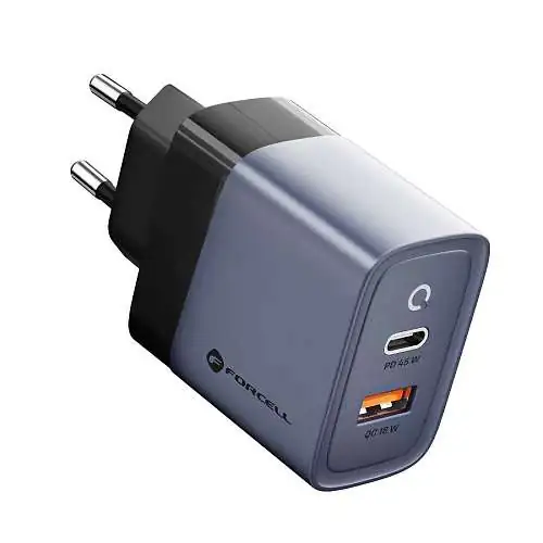 FORCELL F-ENERGY GaN travel charger Type C + USB A PD QC4.0 4A 45W
