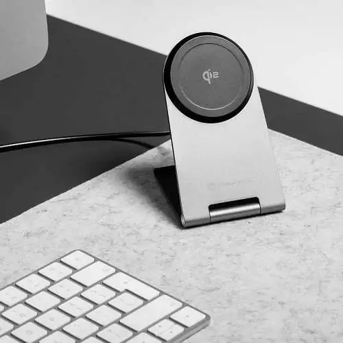 FORCELL F-ENERGY Flip Charge Qi2 15W wireless charger MagSafe silver