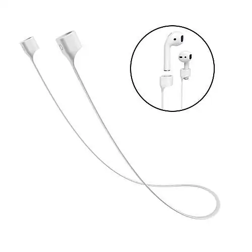 Baseus Cordon Silicone Tour de cou pour AirPods avec attache magnétique Blanc