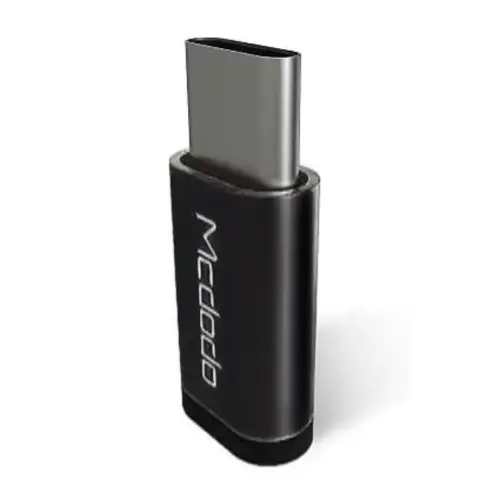 Adaptateur Charge et Synchro Micro USB (Fem) vers USB-C (Mâle) Noir