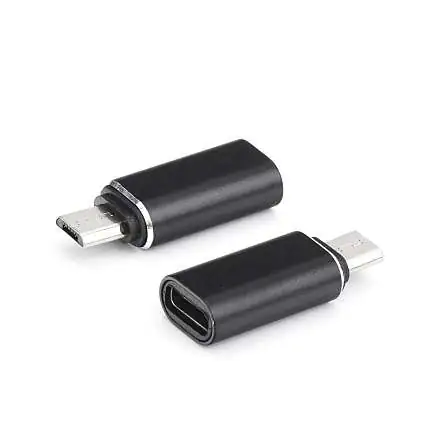 Présentation Adaptateur Charge et Synchro USB-C (Fem) vers Micro USB (Mâle) Noir