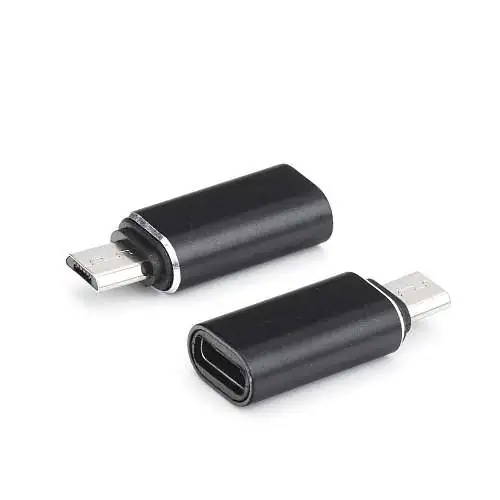 Adaptateur Charge et Synchro USB-C (Fem) vers Micro USB (Mâle) Noir