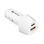 Présentation Chargeur Voiture Rapide Forcell 38W USB + USB-C PD 3.0 & QC3.0 Blanc