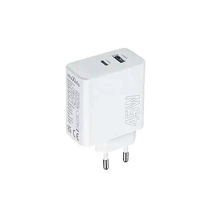 Présentation Chargeur secteur rapide Maxlife 45W PD QC – Double port USB-C + USB-A