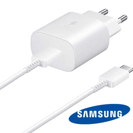 Présentation Samsung Chargeur Original Ultra Rapide 25W + Câble USB-C TA-800 Blanc
