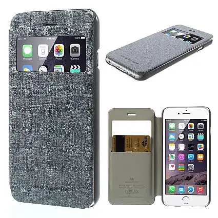 Présentation Goospery Housse Rabat Fenêtre pour iPhone SE 2020 (6/6s) Anthracite