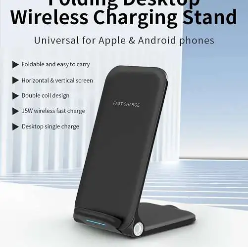 Support Bureau Chargeur induction 15W double bobine