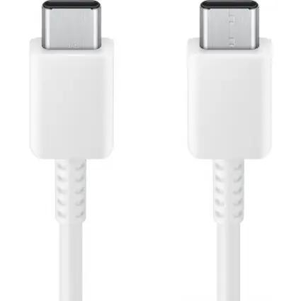 Présentation Câble Samsung USB-C vers USB-C – 60W, 3A, 1,8 m, Blanc