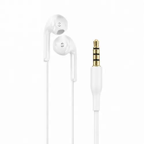 Kit Piéton Stéréo Ergonomique Filaire Jack 3,5 mm Blanc