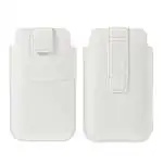Présentation Etui Pochette SmartPhone 6,5  Eco Cuir Grainé Blanc Passant
